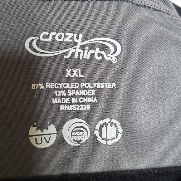 Crazy Shirts Surf Performance Tee Shirt Mens XXL Hawaiian Tribal Gray Stretchy - Picture 6 of 10